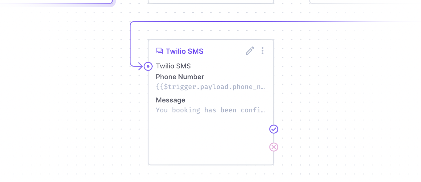 A Twilio SMS operation in a Flow